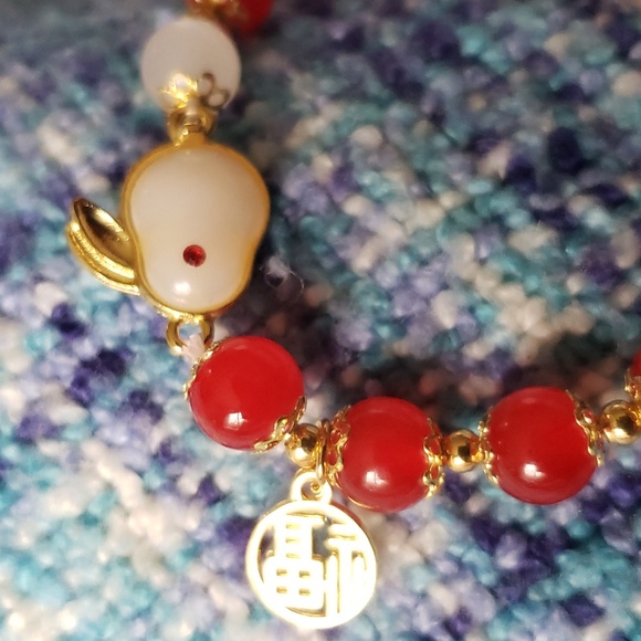 Retro Chinese Style Rabbit 🐇 Jade Stretch Bracelet. NWT - Picture 4 of 5